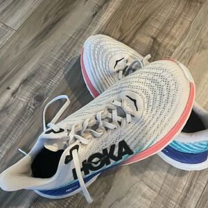 Hoka Women's Athletic Shoes - White, Blue, and Pink